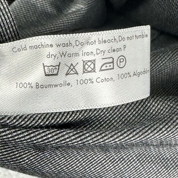 Eton Shirt Mens 17 Black Contemporary Fit Button Performance Stretch Long Sleeve - Picture 13 of 14